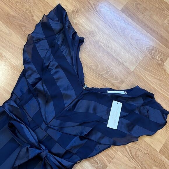 Elizabeth Crosby Ana Dress Navy Stripes Size M - Picture 2 of 8